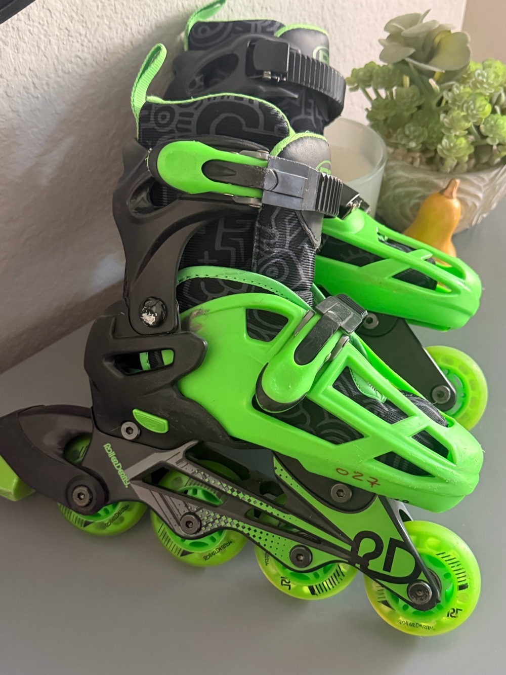 Roller Derby Kids Adjustable Inline Roller Skates - Bright Green fits kids 12-2